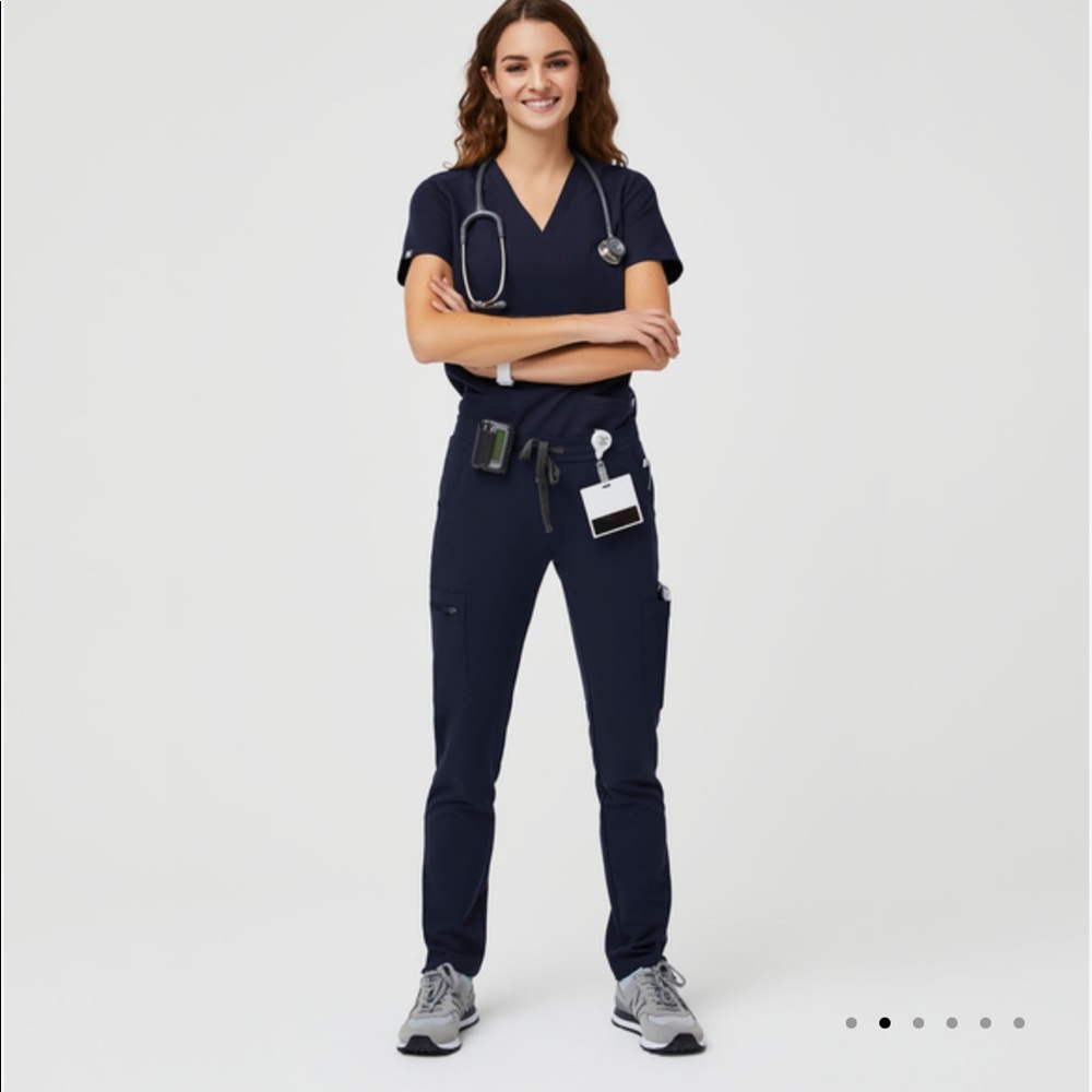 Navy figs Yola skinny pants
